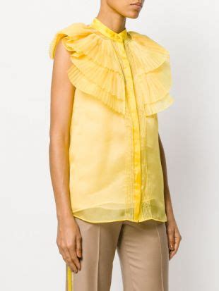 silk ruffled organza blouse by givenchy|Tops & Shirts .